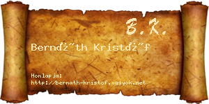 Bernáth Kristóf névjegykártya