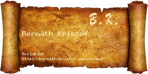 Bernáth Kristóf névjegykártya