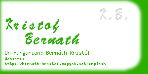 kristof bernath business card